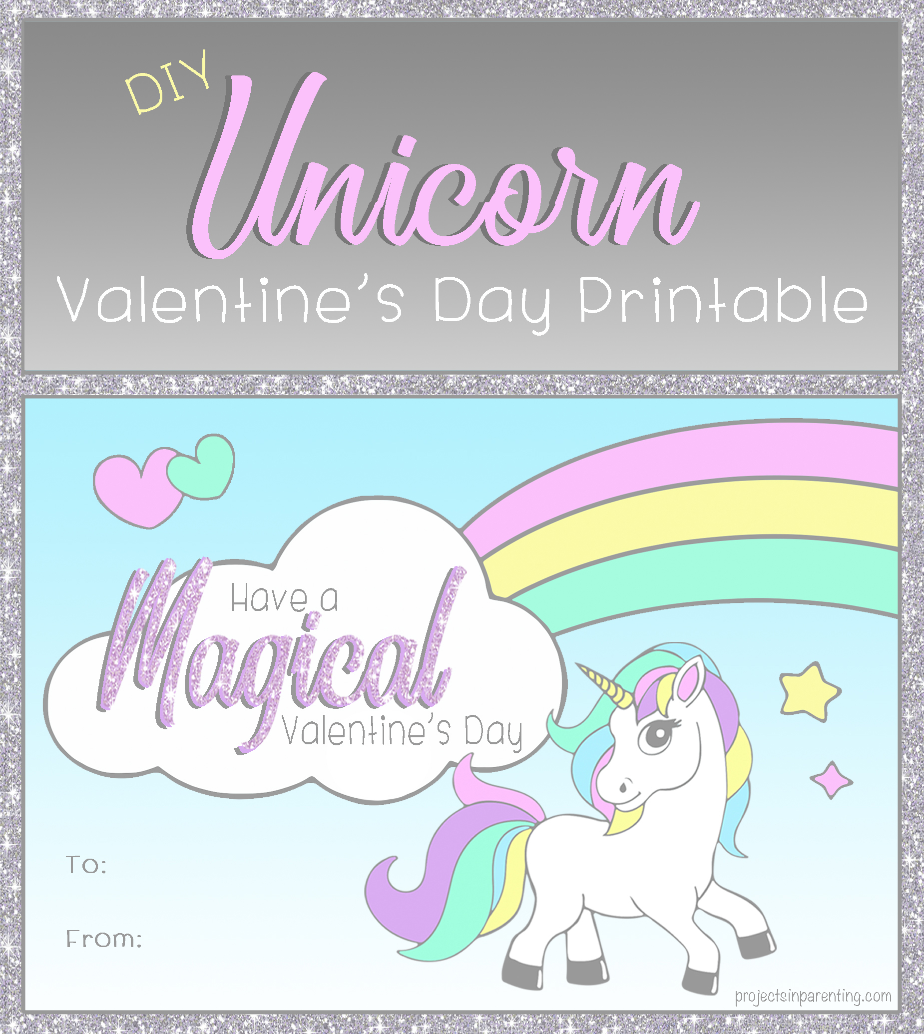 Unicorn Valentine Banner